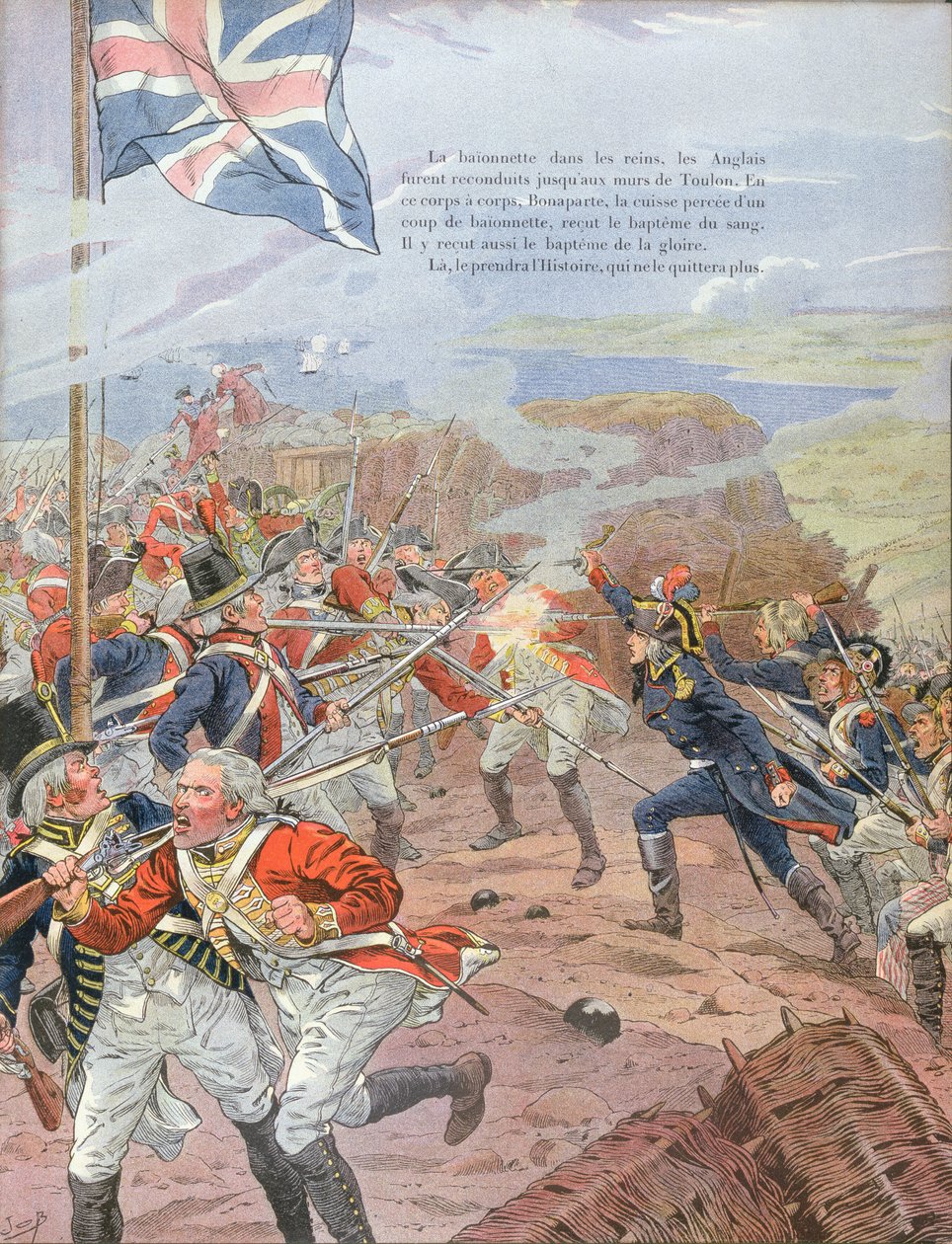 Napoleon (1769-1821) při obléhání Toulonu, 17. prosince 1793, ilustrace z knihy "Bonaparte" od G. Montorgueila, 1910 od Jacques Marie Gaston Onfray de Breville (Job)