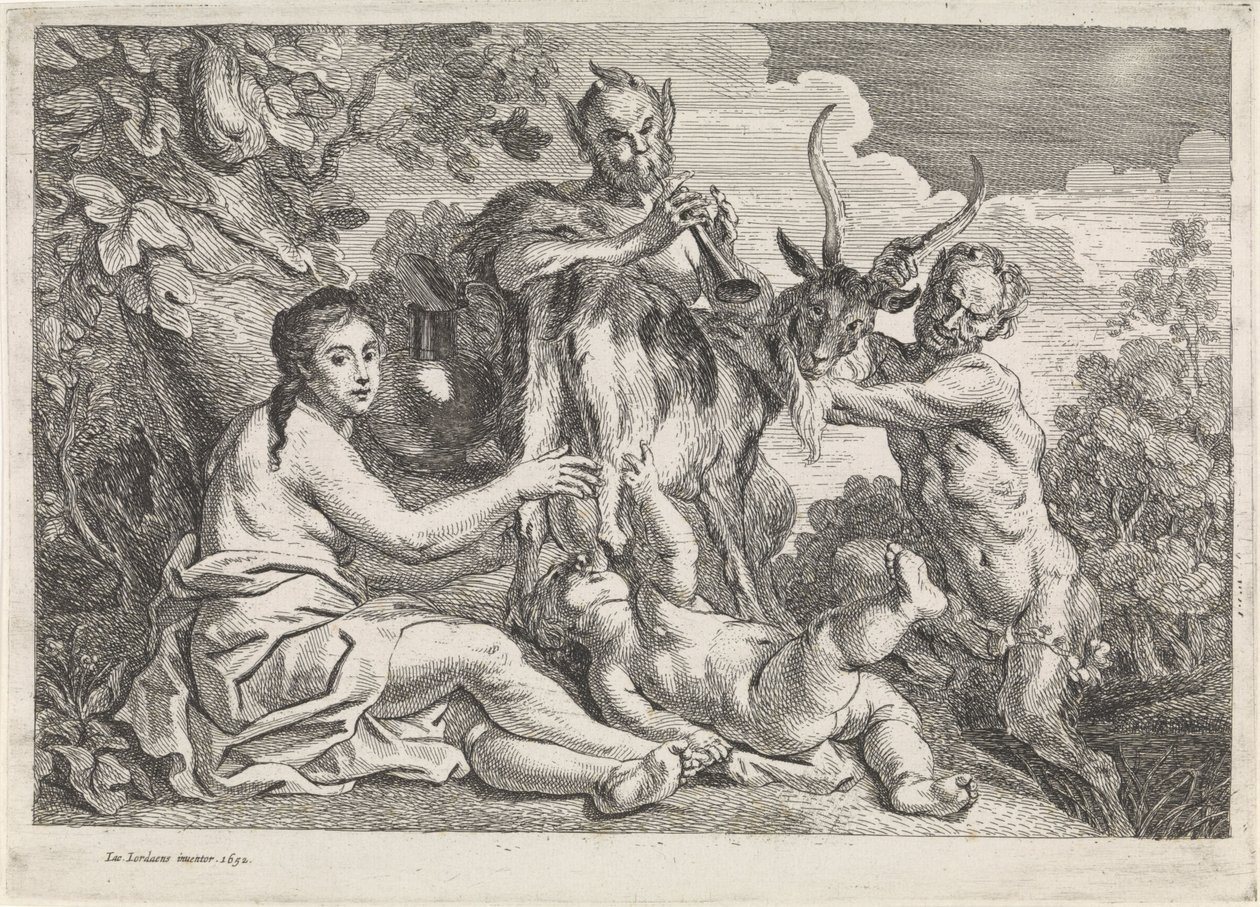 Dítě Jupiter krmí koza Amalthea od Jacques Jordaens
