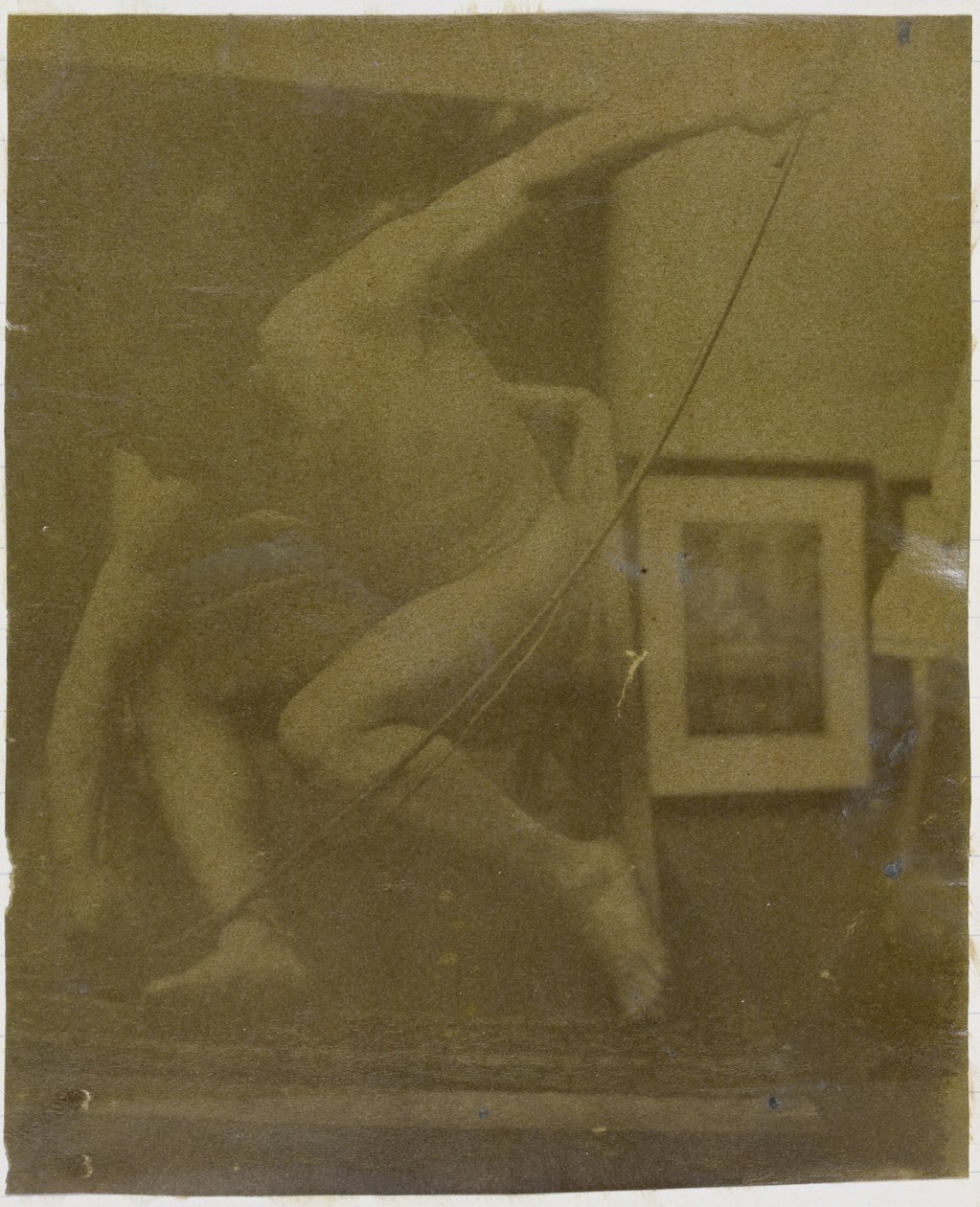 Studie modelky mužského aktu krčícího se s lukem v ruce v ateliéru Jacquese de Lalainga od Jacques Lalaing (attributed to)
