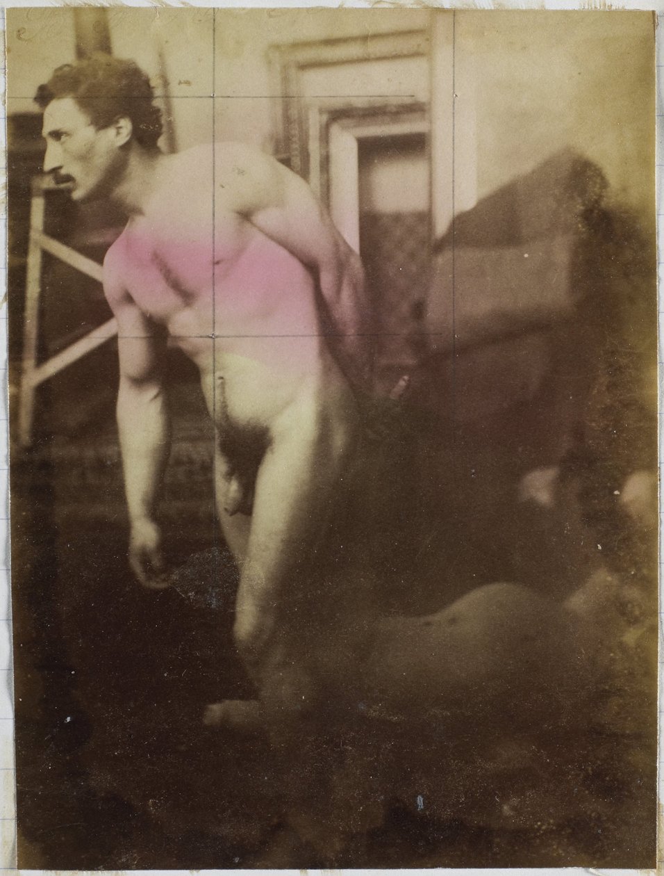 Studie modelky mužského aktu v ateliéru Jacquese de Lalainga od Jacques Lalaing (attributed to)