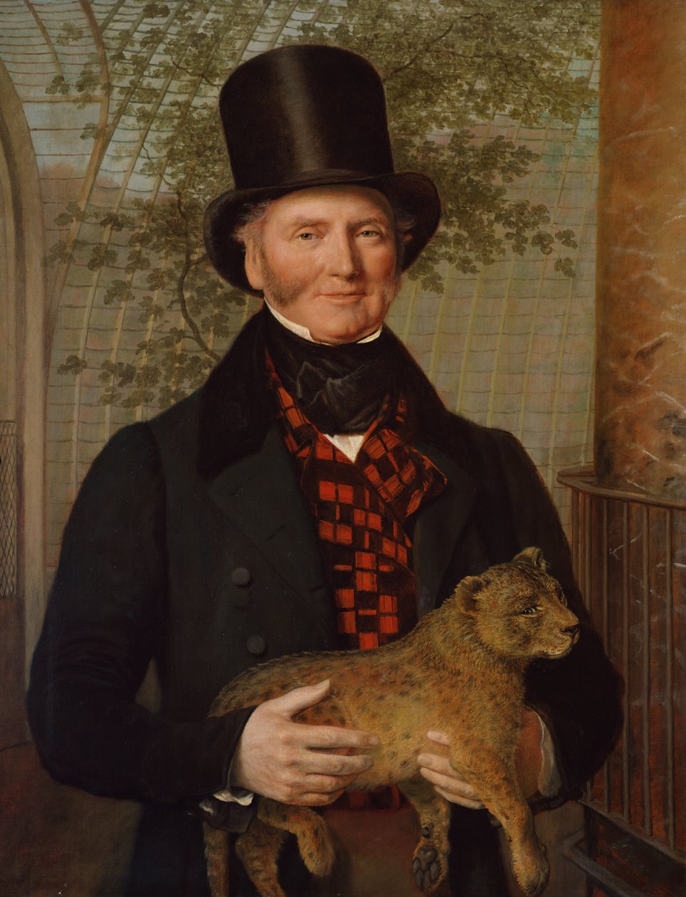 Portrét Edwarda Crosse, držícího lvíče, 1838 od Jacques Laurent Agasse