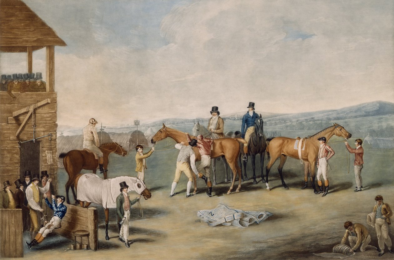 A Pair: Preparing to Start, Londýn 20. ledna 1803 (akvatinta) od Jacques Laurent after Agasse