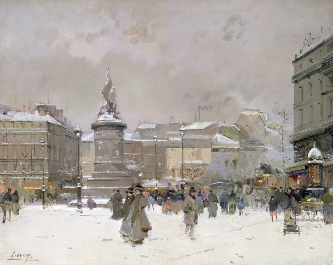 Place de Clichy (olej na panelu) od Jacques Lieven