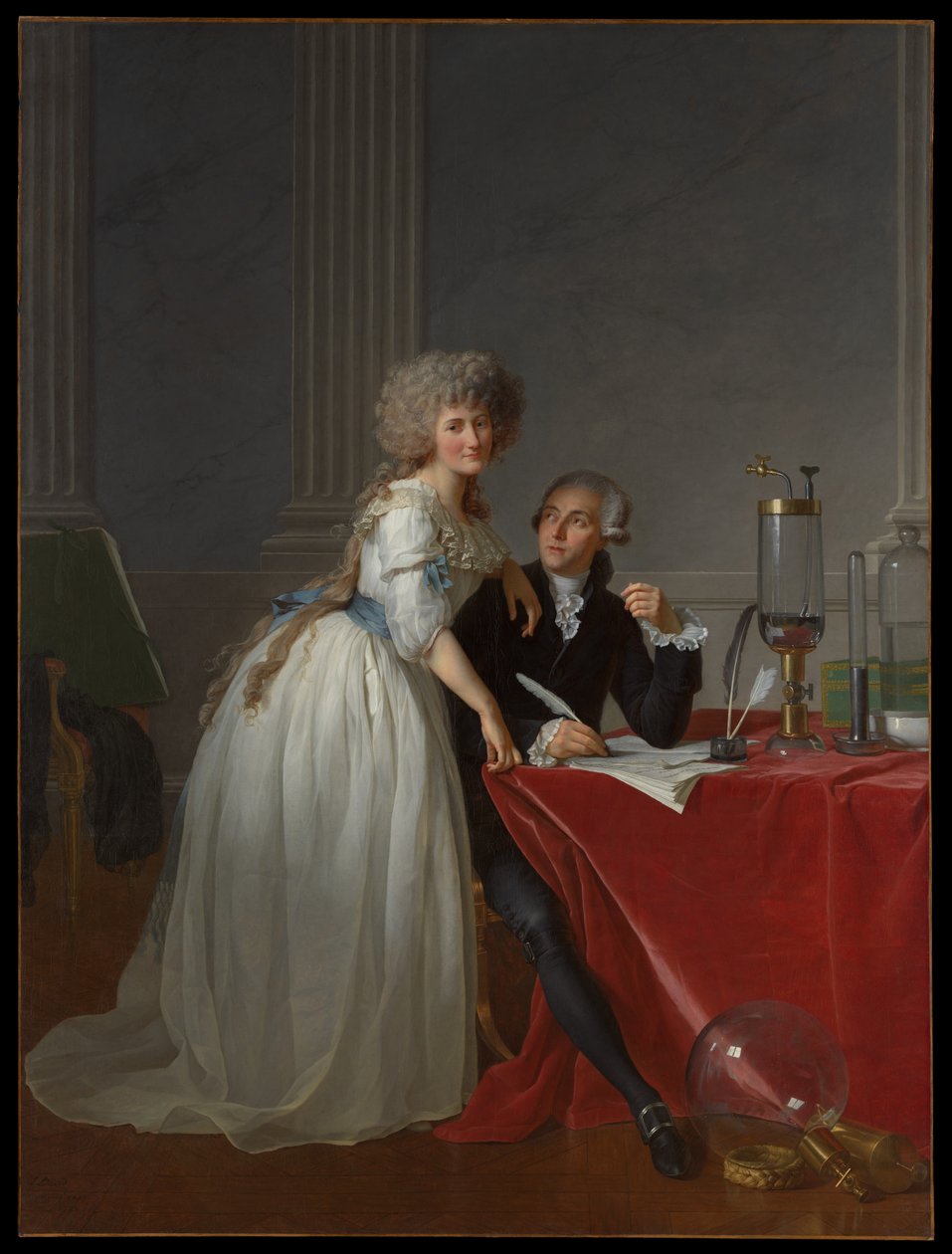 Antoine Laurent Lavoisier (1743-1794) a Marie Anne Lavoisier (Marie Anne Pierrette Paulze, 1758-1836) od Jacques Louis David