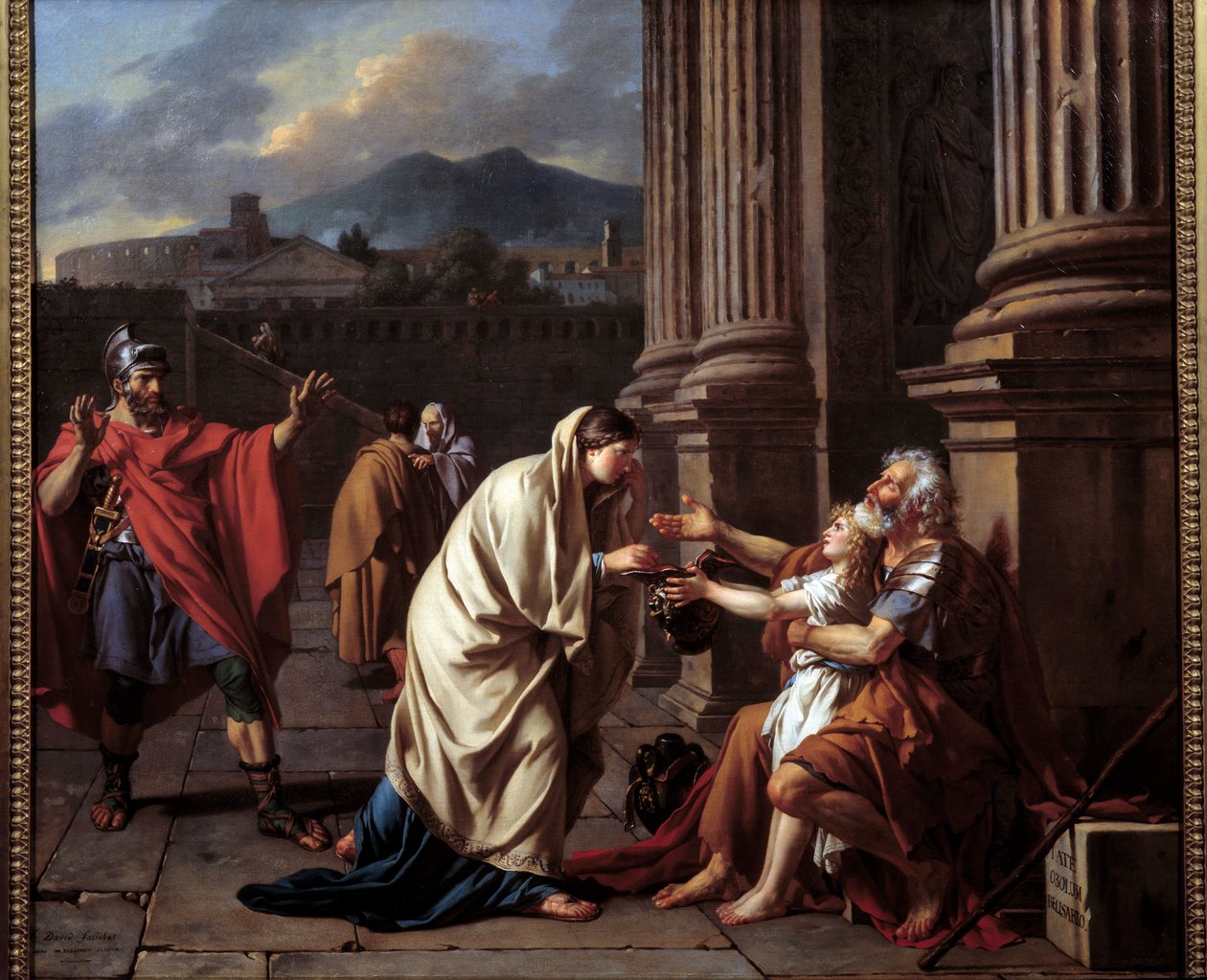 Belisaire (500-565) žádá o alumon. (Belisarios - Flavius Belisarius) Obraz Jacquese Louise Davida (1748-1825) od Jacques Louis David