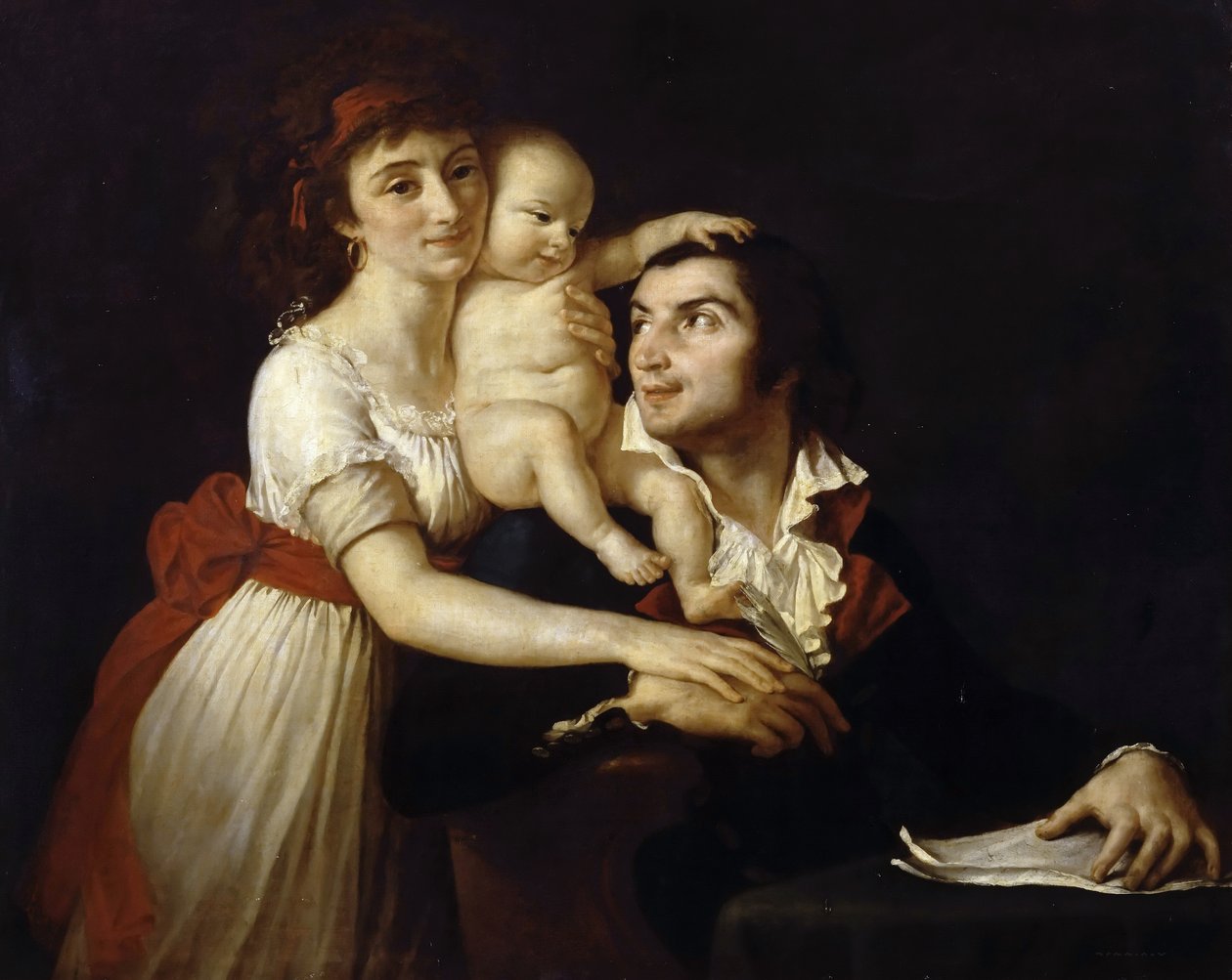 Camille Desmoulins se svou ženou Lucile a dítětem od Jacques Louis David