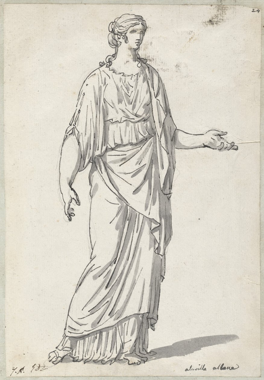 Klasická plastika ženy s nataženou paží od Jacques Louis David