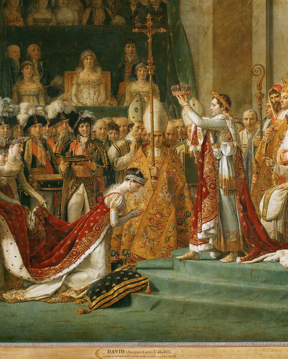 Korunovace Napoleona I., císařovna Josefína na kolenou před Napoleonem ... od Jacques Louis David