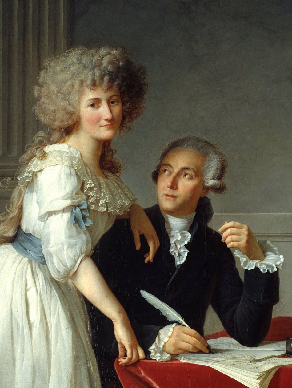 Detail "" Antoine Laurent Lavoisier (1743-1794) s Madame Lavoisier"" Obraz od Jacquese Louise Davida (1748-1825) od Jacques Louis David