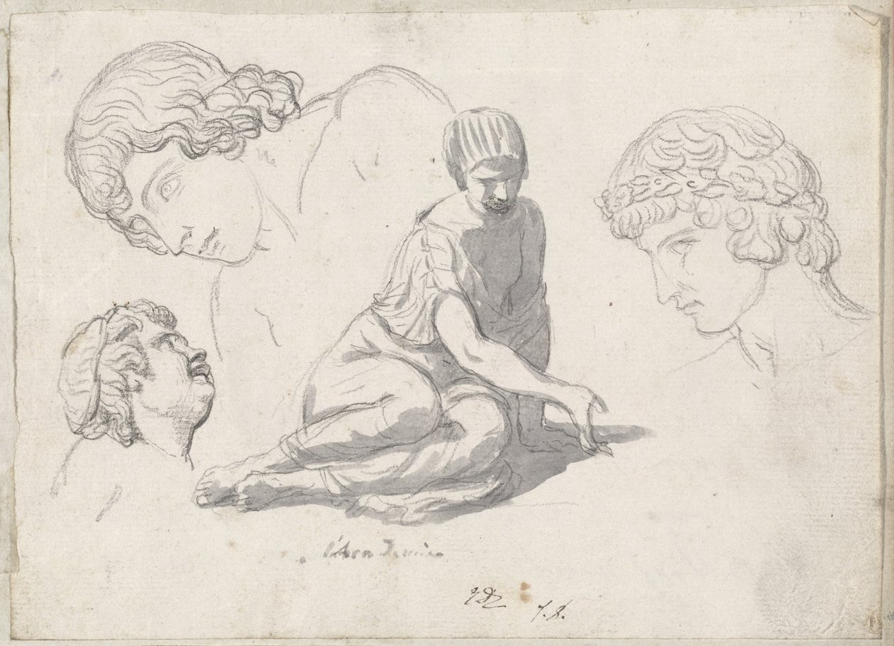 Vrhač kostek a další studie po starověkých sochách od Jacques Louis David