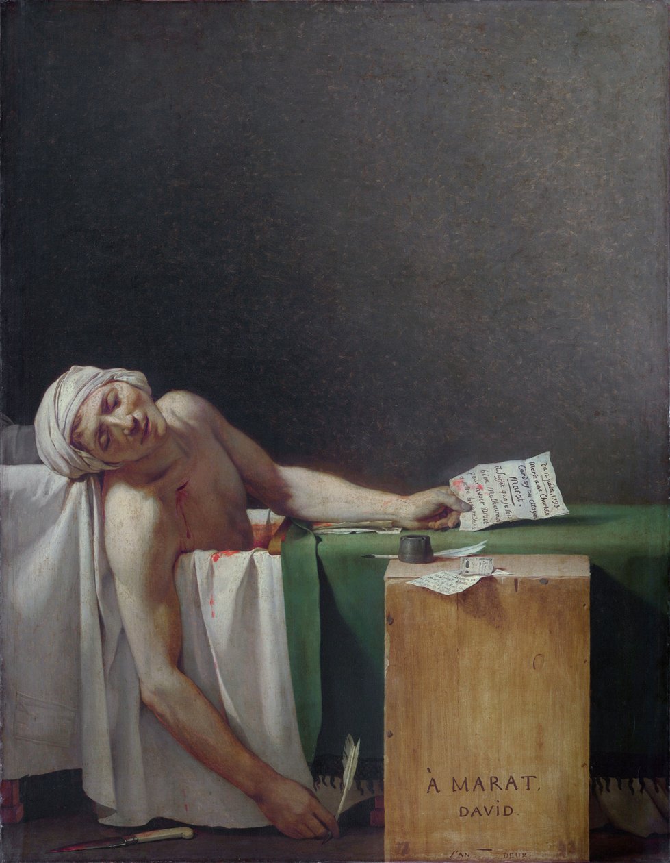 Francouzština:  La Mort de Marat Maratova smrt od Jacques Louis David