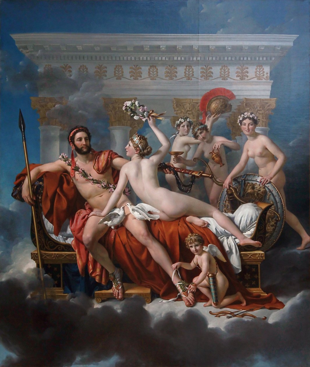 Francouzsky: Mars désarmé par Vénus Mars Being Disarmed by Venus (Mars odzbrojený Venuší) od Jacques Louis David