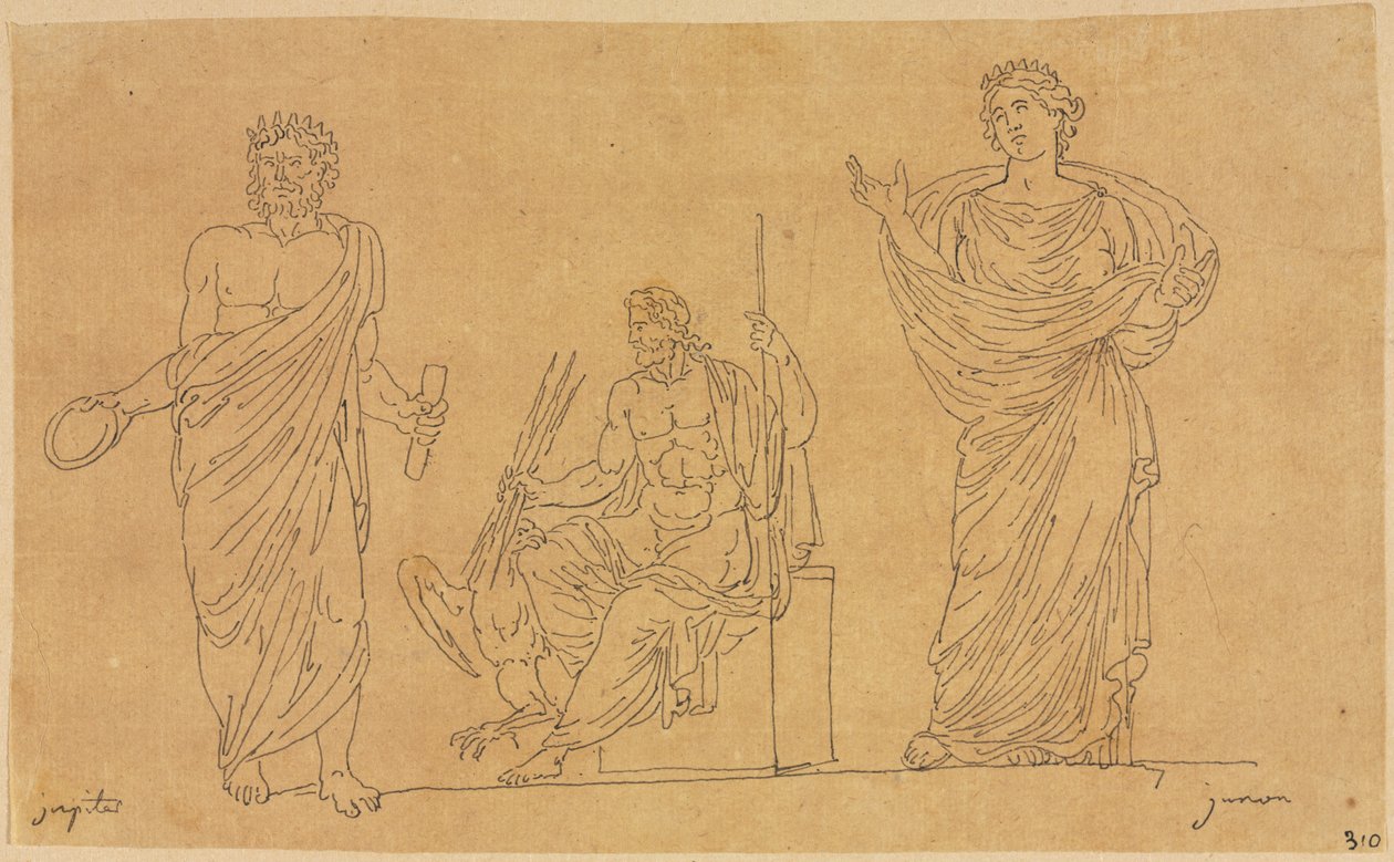 Bohové a bohyně od Jacques Louis David