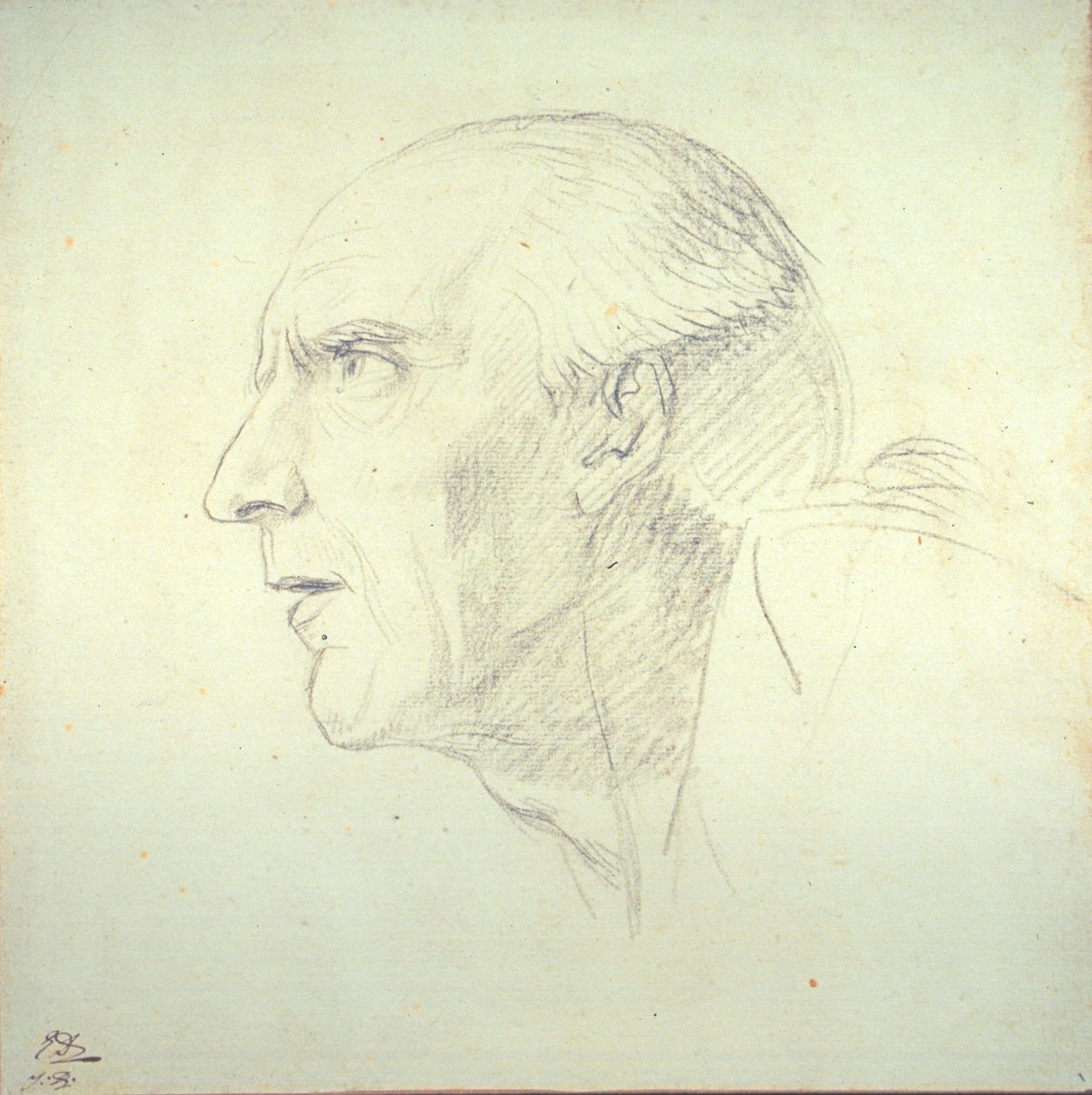 Hlava starého muže v profilu od Jacques Louis David