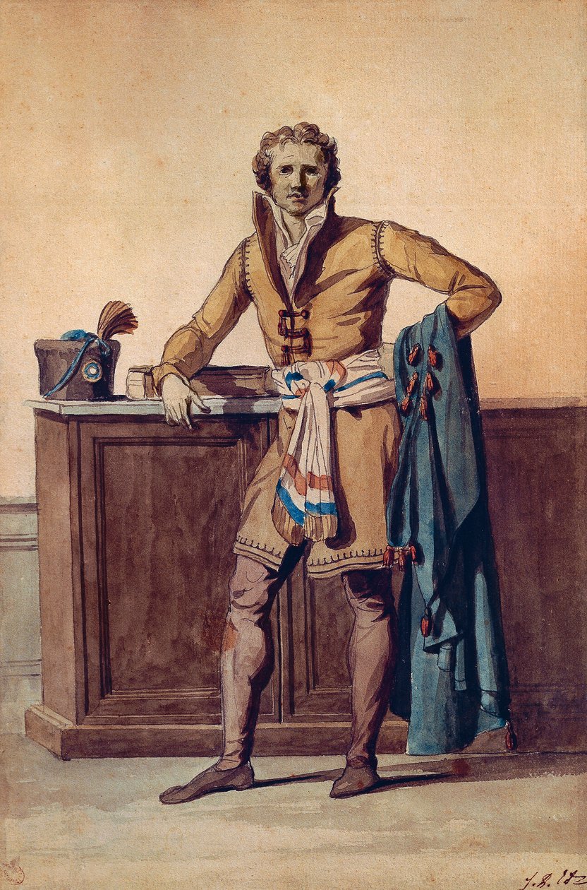 Uvnitř oděvu francouzského občana (akvarel) od Jacques Louis David