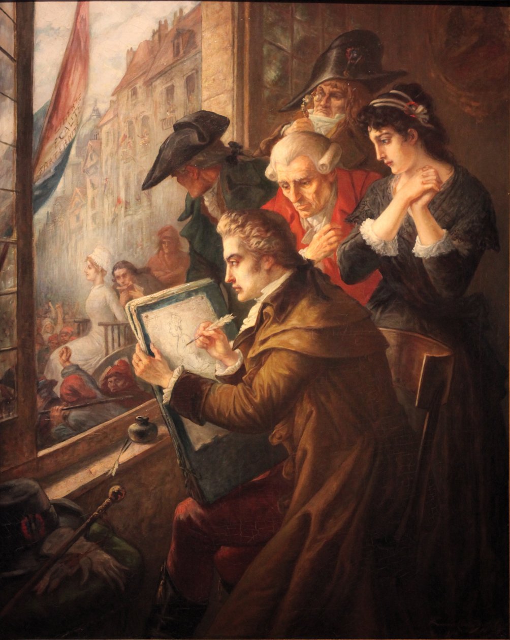 J. L. David piirtää Marie Antoinetten matkalla teloitukseen od Jacques Louis David