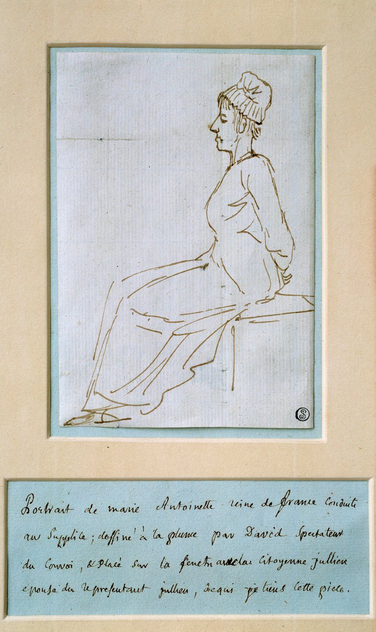 Marie Antoinetta vedla k mučení (1755 - 1793). Kresba Jacques Louis David (1748-1825) od Jacques Louis David