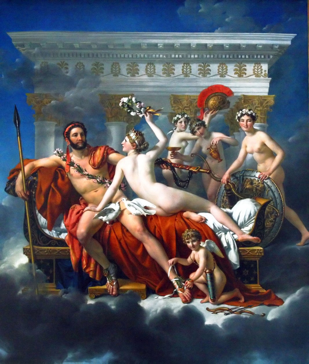 Mars odzbrojený Venuší a Tři Grácie od Jacques Louis David