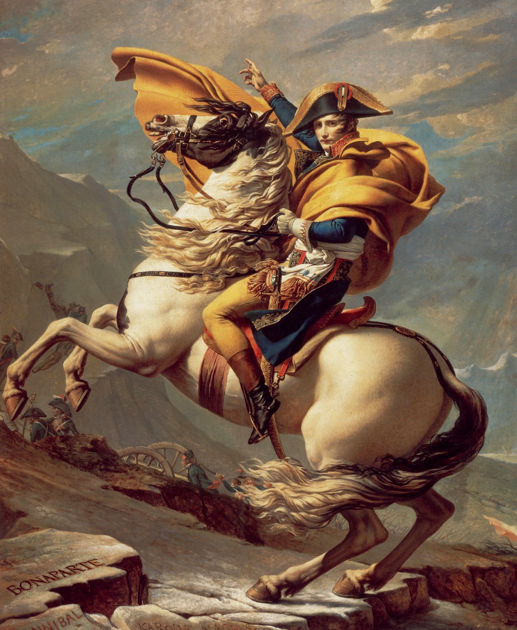 Napoleon při přechodu Alp od Jacques Louis David