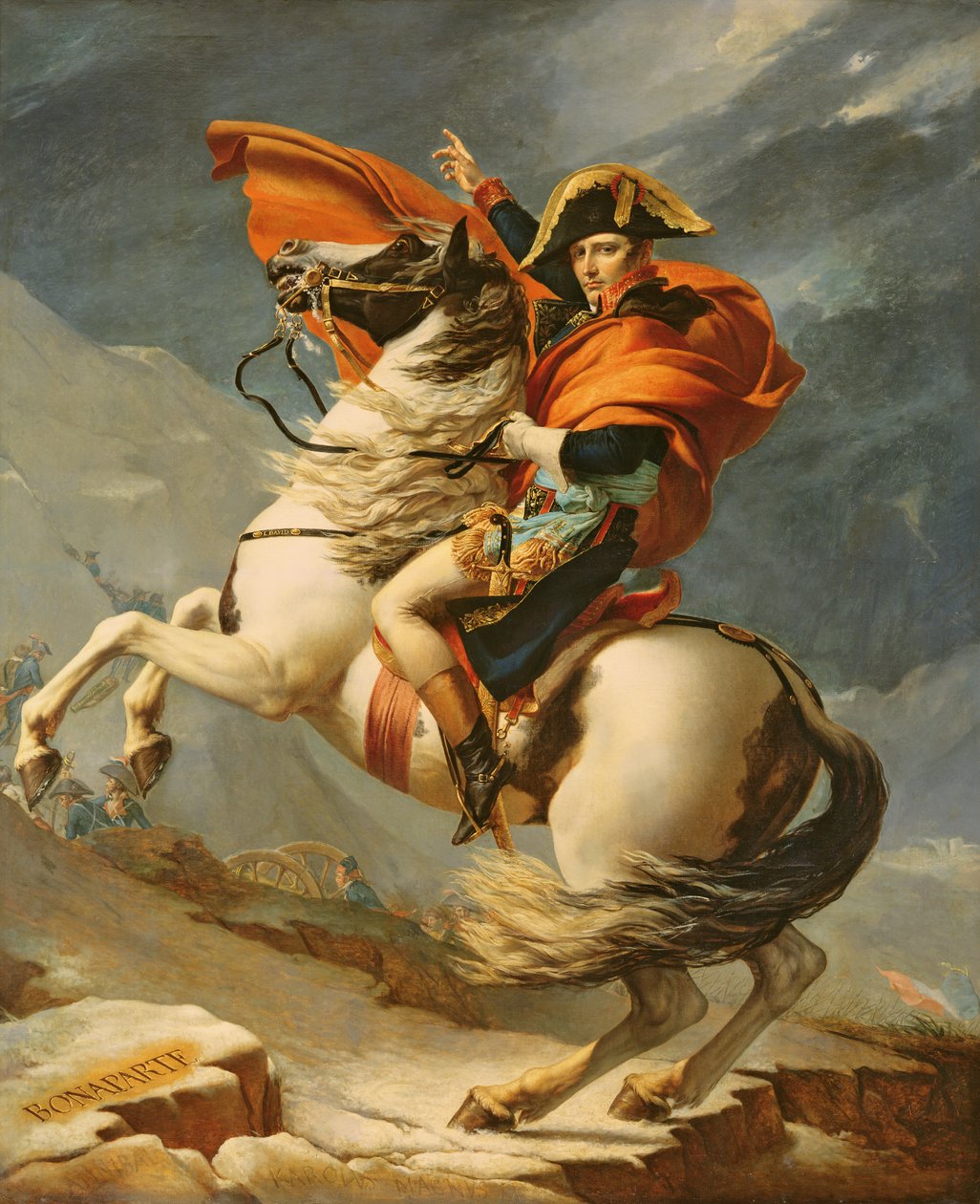 Napoleon překročil Alpy 20. května 1800 od Jacques Louis David