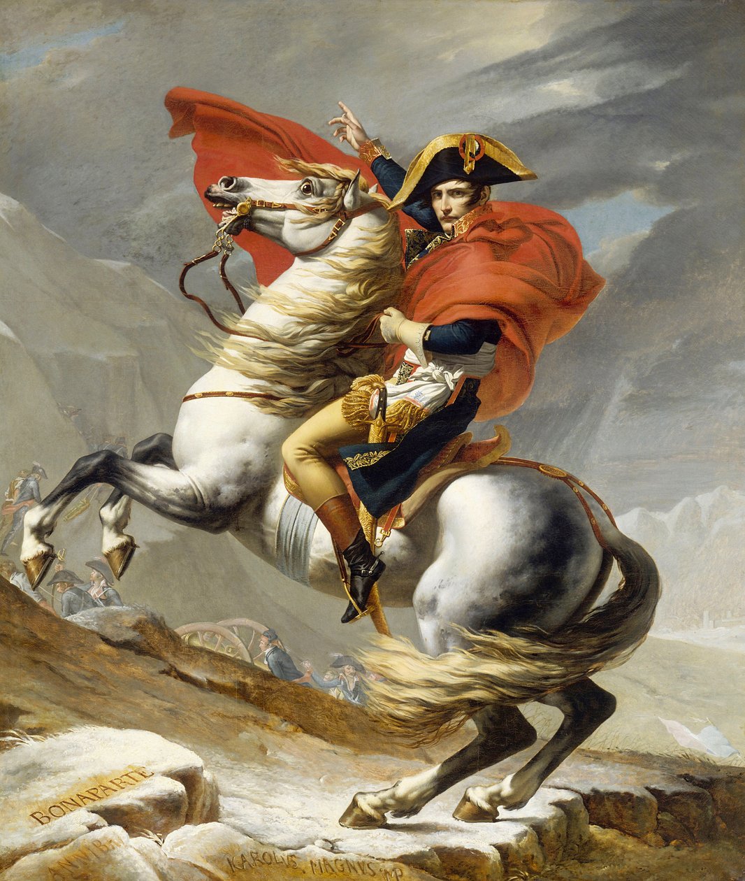 Napoleon překročil Alpy 20. května 1800 od Jacques Louis David