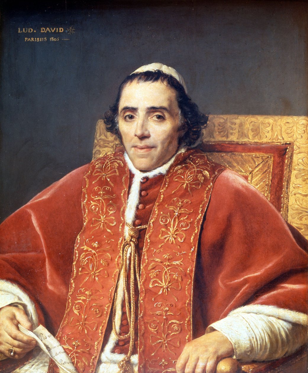 Pius VII (1742 - 1823). Malba Jacquese Louise Davida (1748-1825). Muzeum Louvre. Paříž od Jacques Louis David