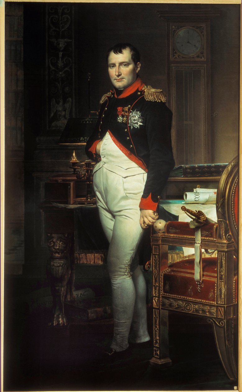 Celovečerní portrét Napoleona I. (1769-1821) v jeho studiu v Tuileries Obraz od Jacquese Louise Davida (1748-1825) 1812 Soukromá sbírka. od Jacques Louis David