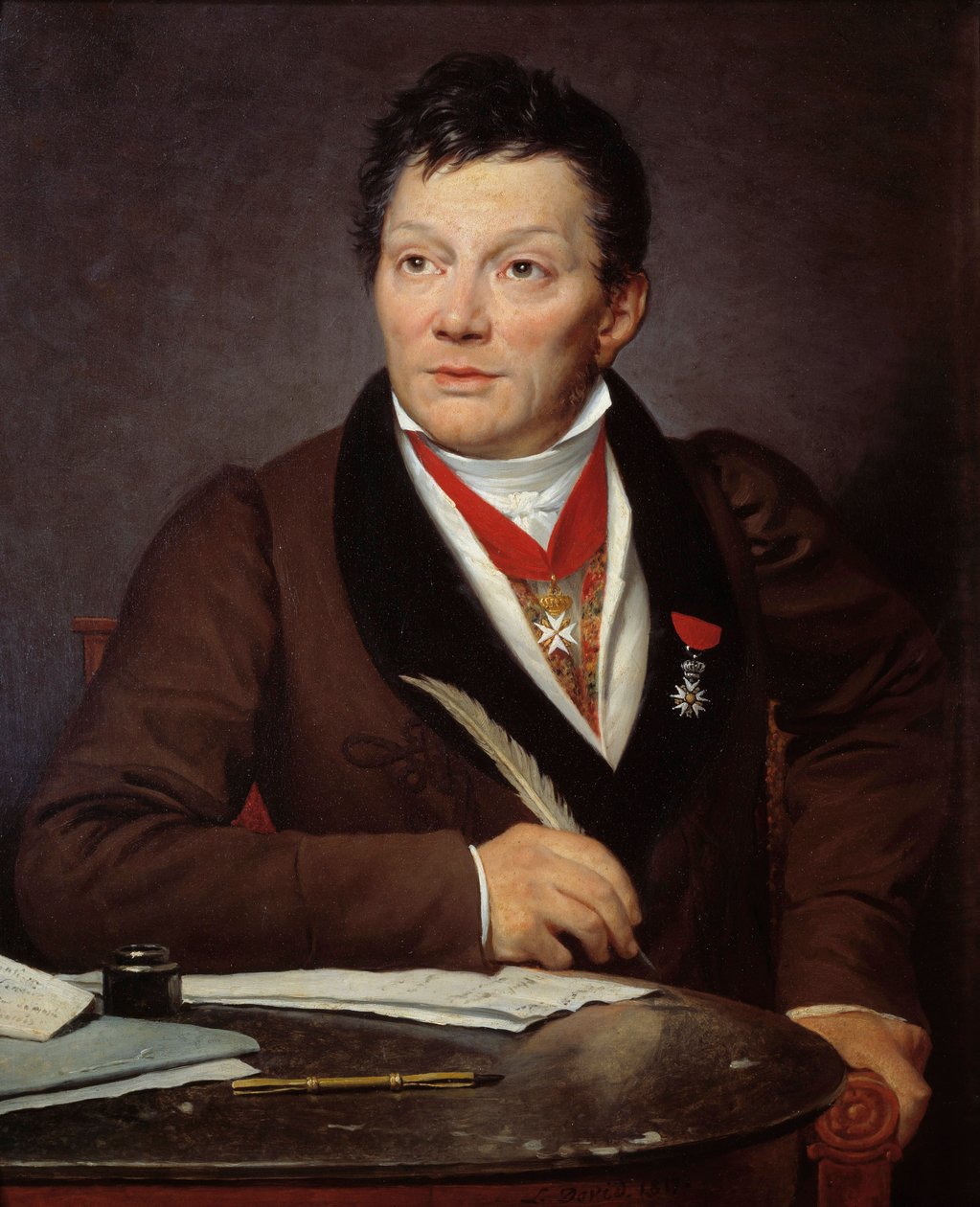 Portrét Alexandra Lenoira (1761-1839) archeologa a kurátora Musee des Monuments francais Obraz Jacquese Louise Davida (1748-1825) 1817 ne. 0,76x0,62 m - Portrét Alexandra Lenoira (1761-1839), archeologa a kurátora Muzea F. od Jacques Louis David