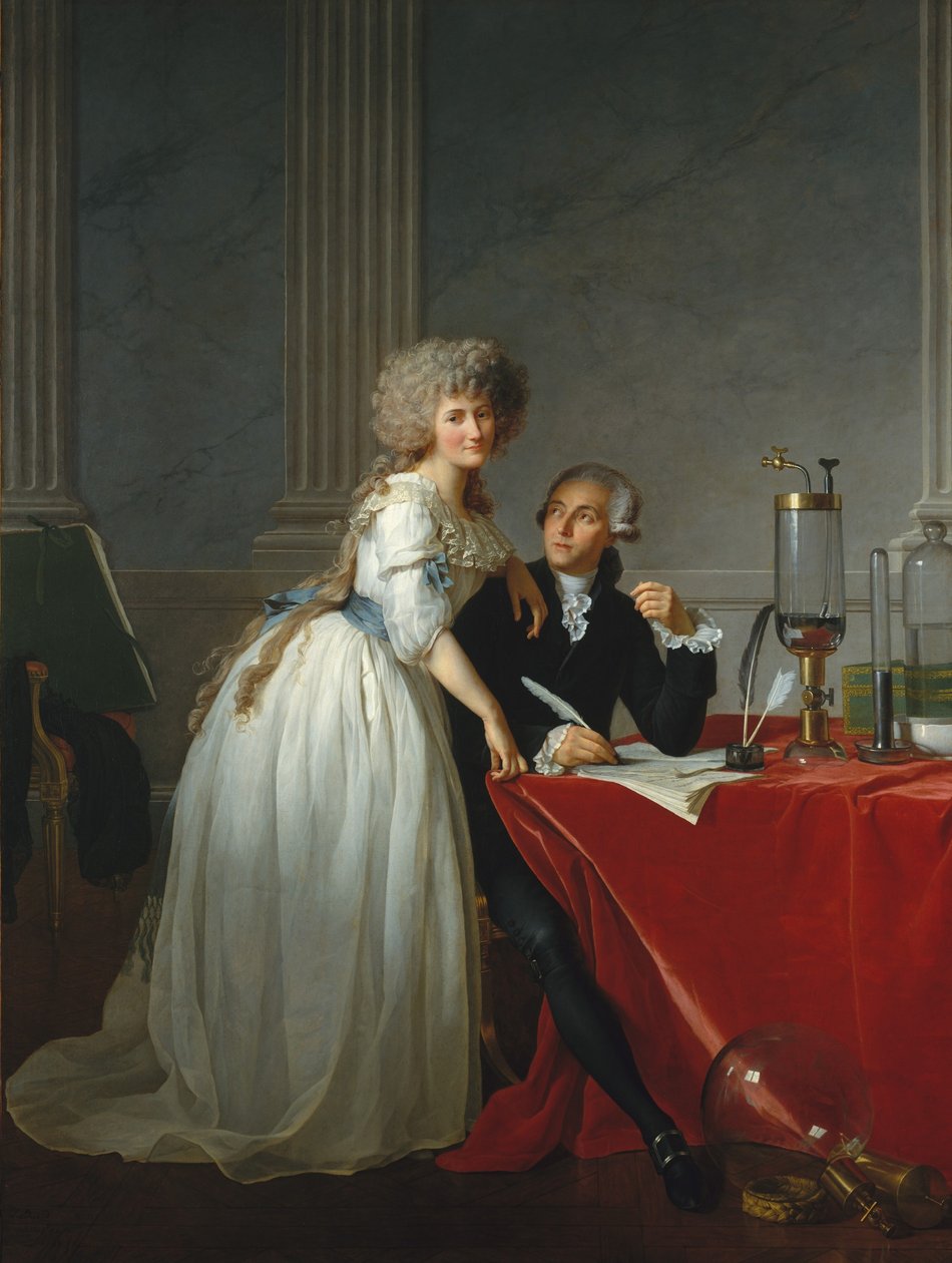 Portrét francouzského chemika Antoina Laurenta Lavoisiera s manželkou od Jacques Louis David