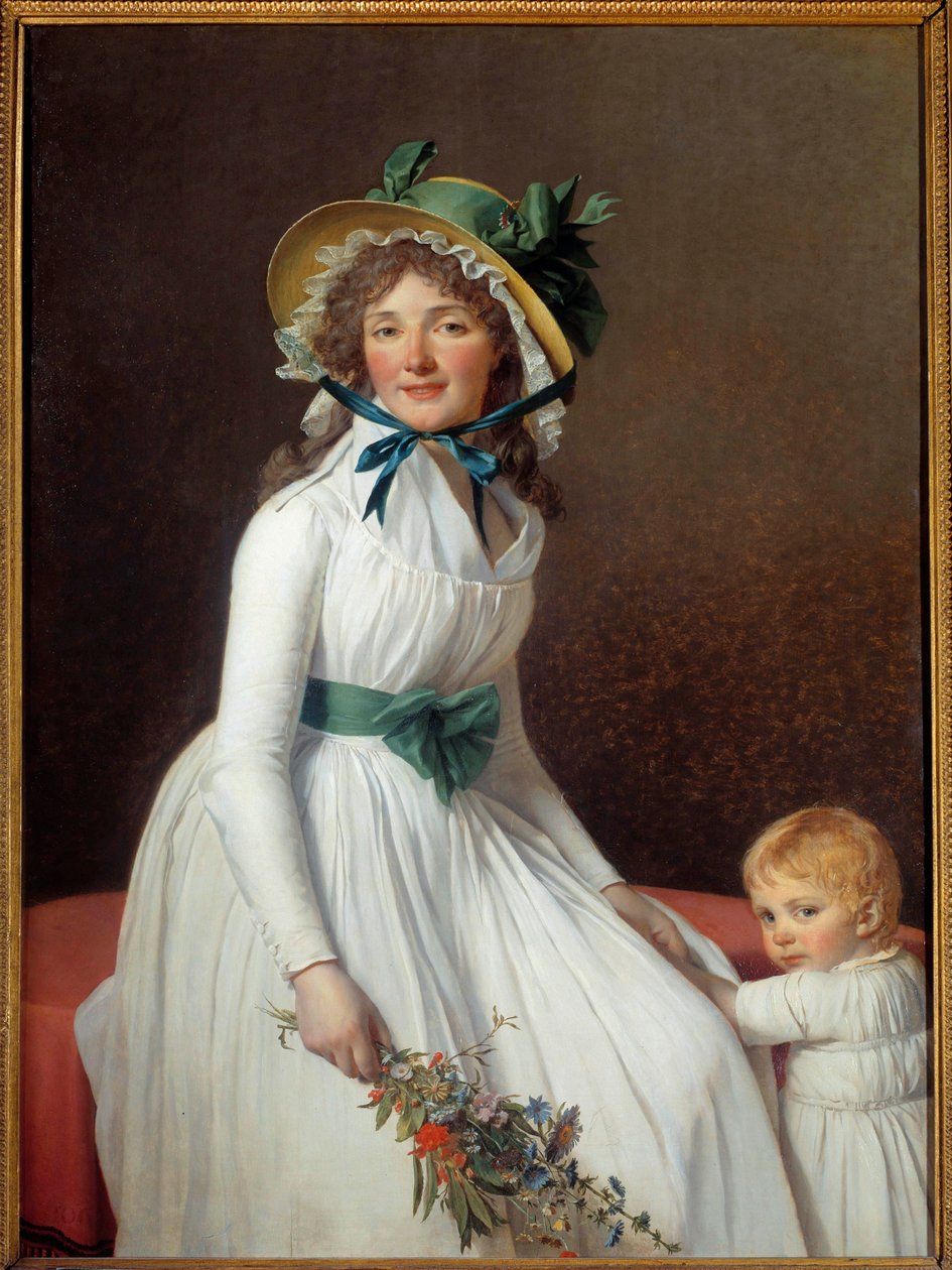 Portrét Madame Seriziat, sestry manželky umělce se synem Emilem Malba od Jacquese Louise Davida (1748-1825) 1793 ne. 1,31x0,96 m Paris musee du Louvre - Portrét Madame Seriziat, sestry umělcovy manželky se synem Emilem. Malování od Jacques Louis David