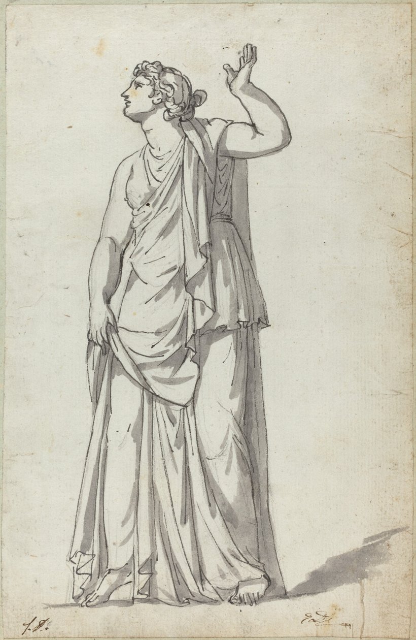 Římská socha múzy (Anchyrrhoe) od Jacques Louis David