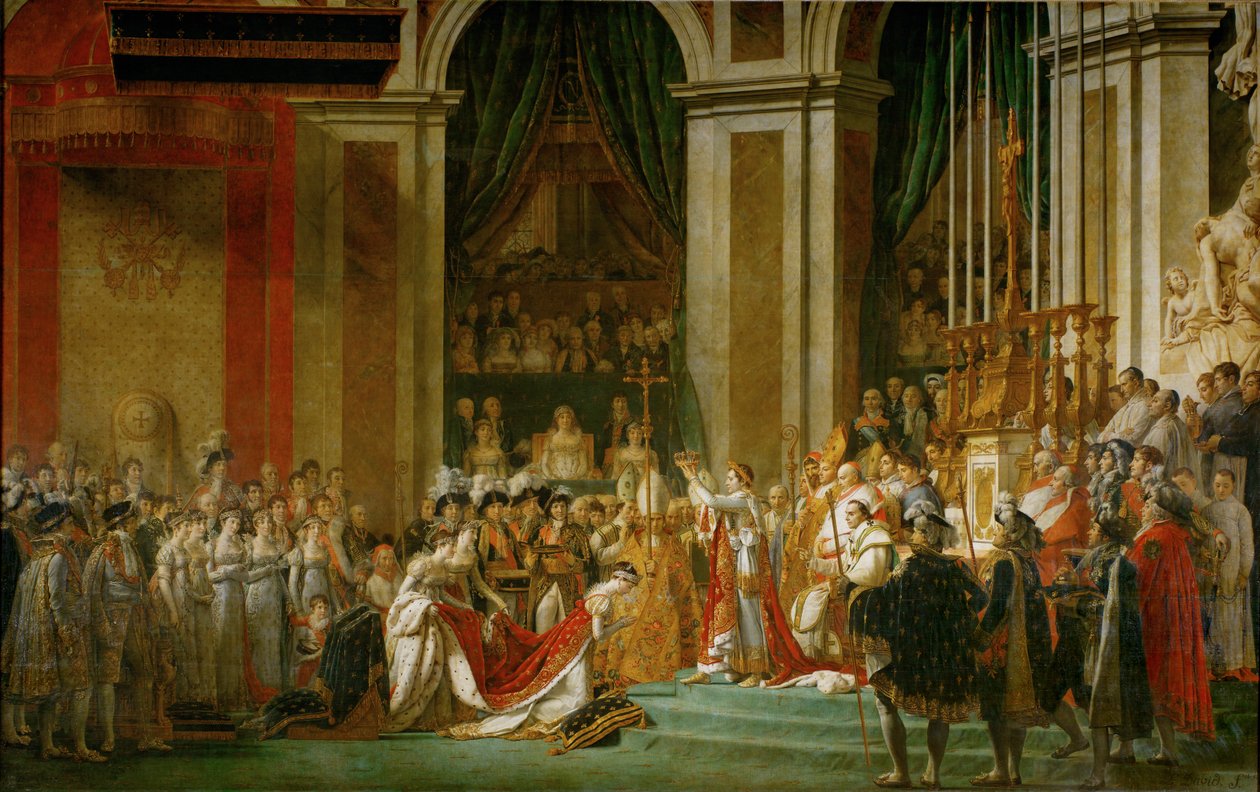 Napoleonova korunovace v Notre-Dame ... od Jacques Louis David