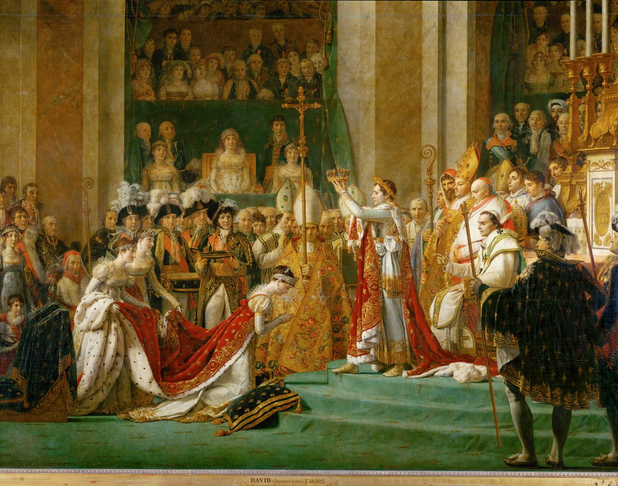 Napoleonova korunovace v Notre-Dame ... od Jacques Louis David