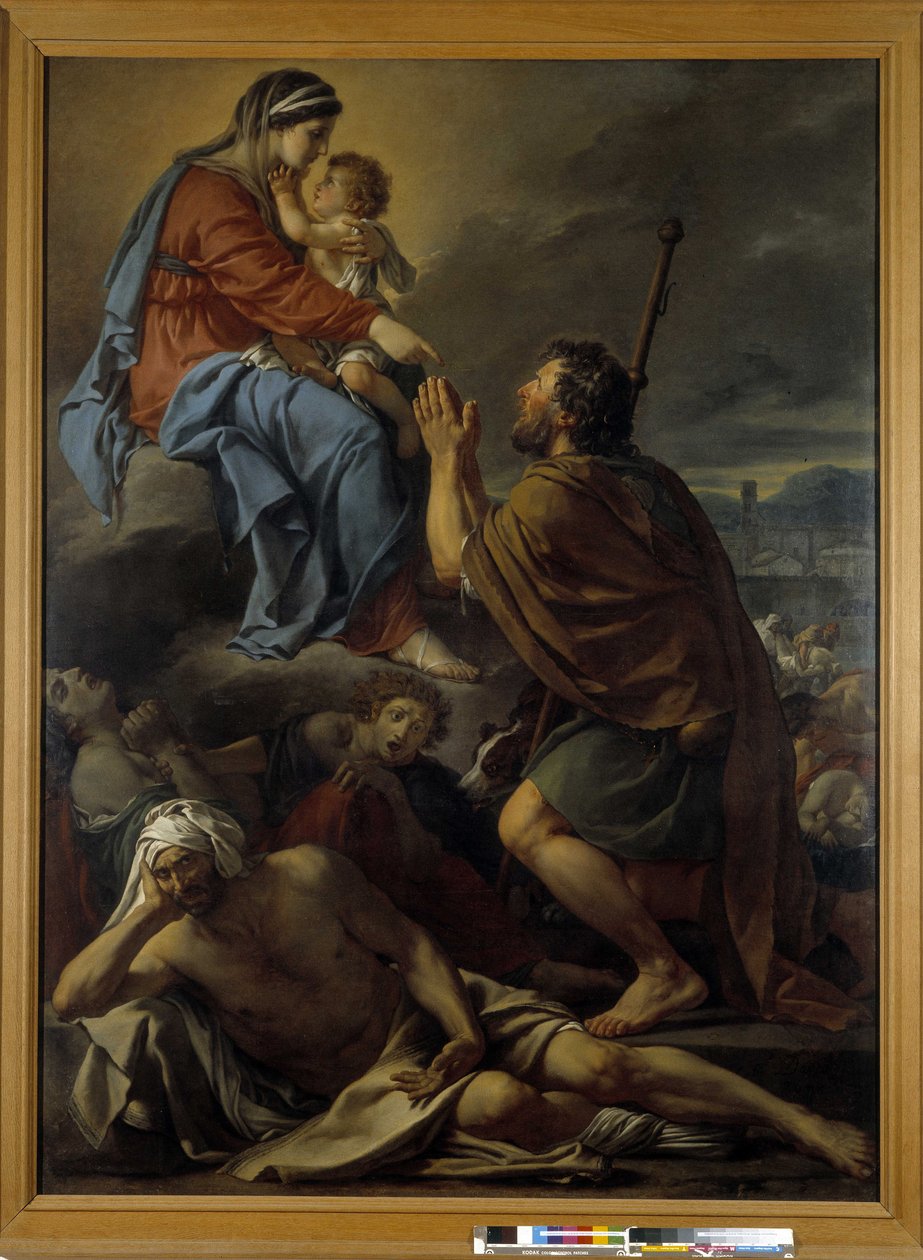 Svatý Roch se modlí k Panně Marii za zastavení moru od Jacques Louis David
