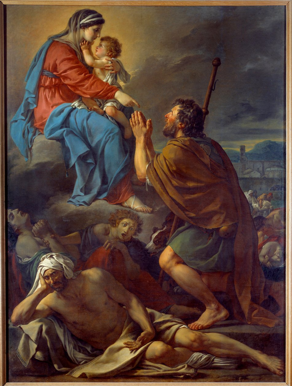 Svatý Roch se modlí k Panně Marii za zastavení moru. Obraz od Jacquese Louise Davida (1748-1825) od Jacques Louis David