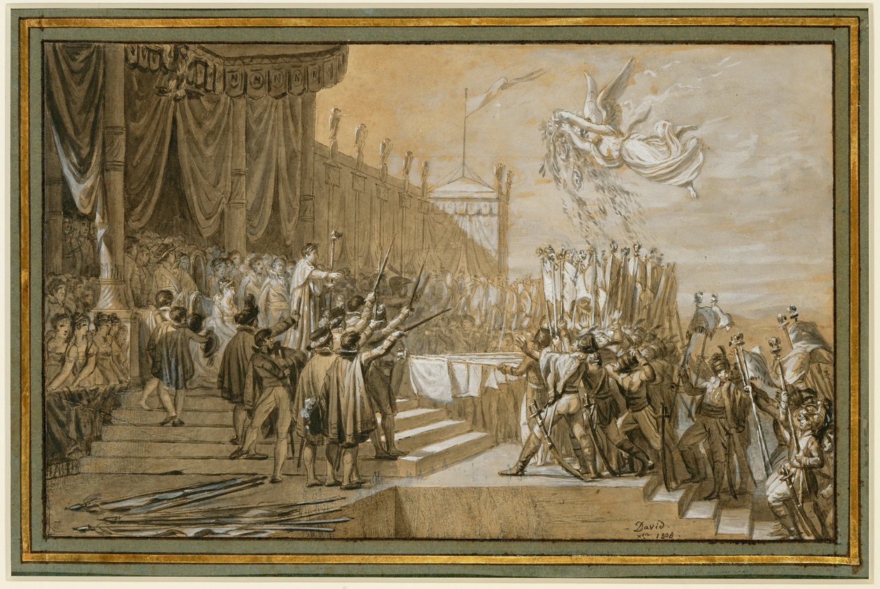 Kázání, které armáda pronesla císaři po rozdání ... od Jacques Louis David