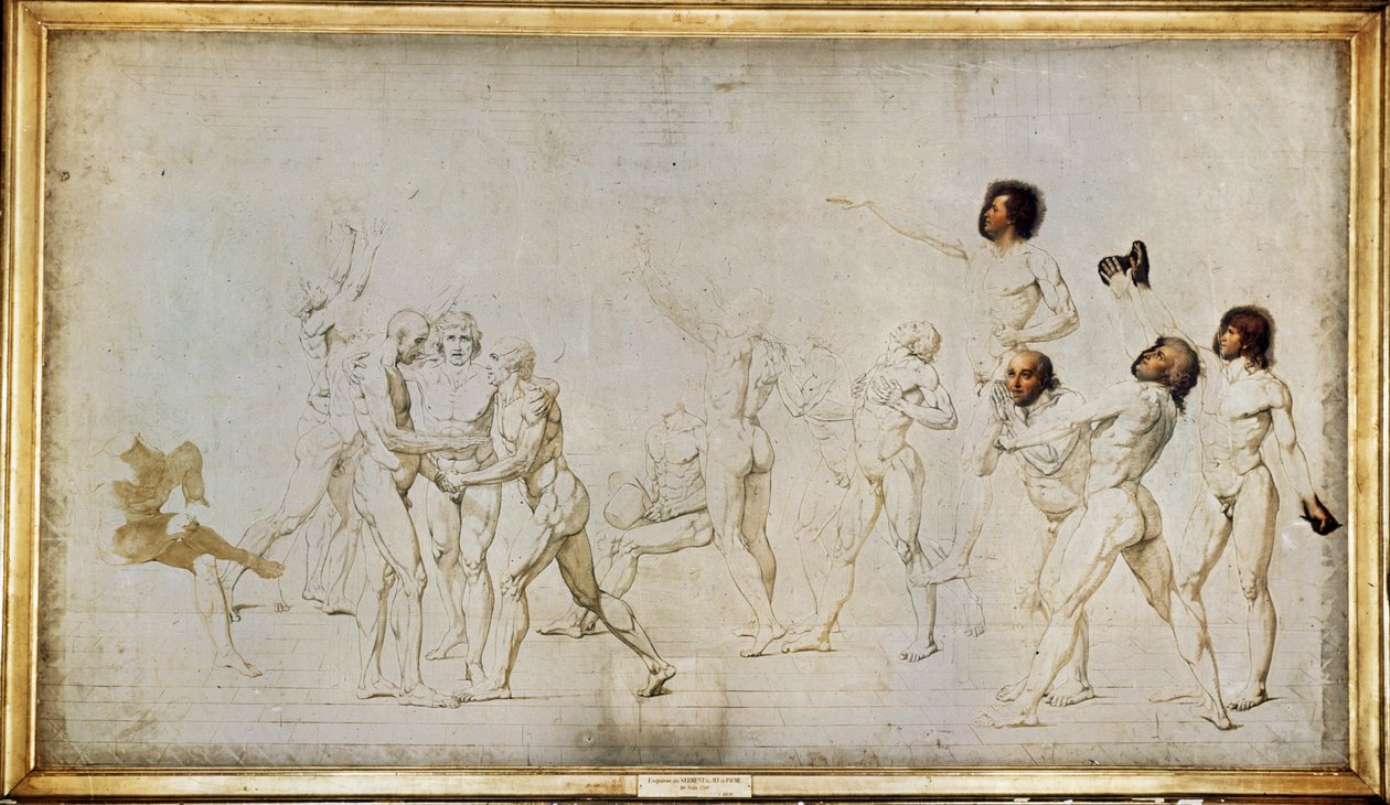 Skica k přísaze v Jeu de Paume... od Jacques Louis David