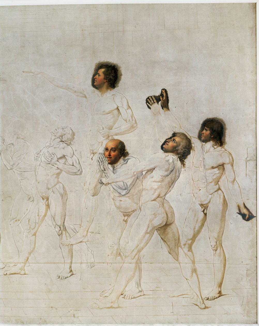 Skica k přísaze v Jeu de Paume... od Jacques Louis David