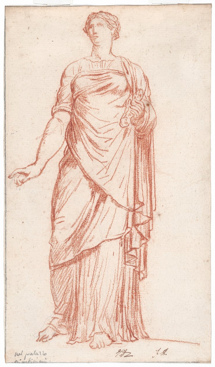 Socha Flory při pohledu zepředu, v Palazzo Giustiniani, Řím od Jacques Louis David