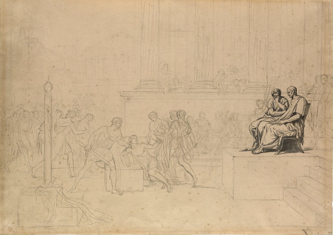 Studie Popravy synů Brutových od Jacques Louis David