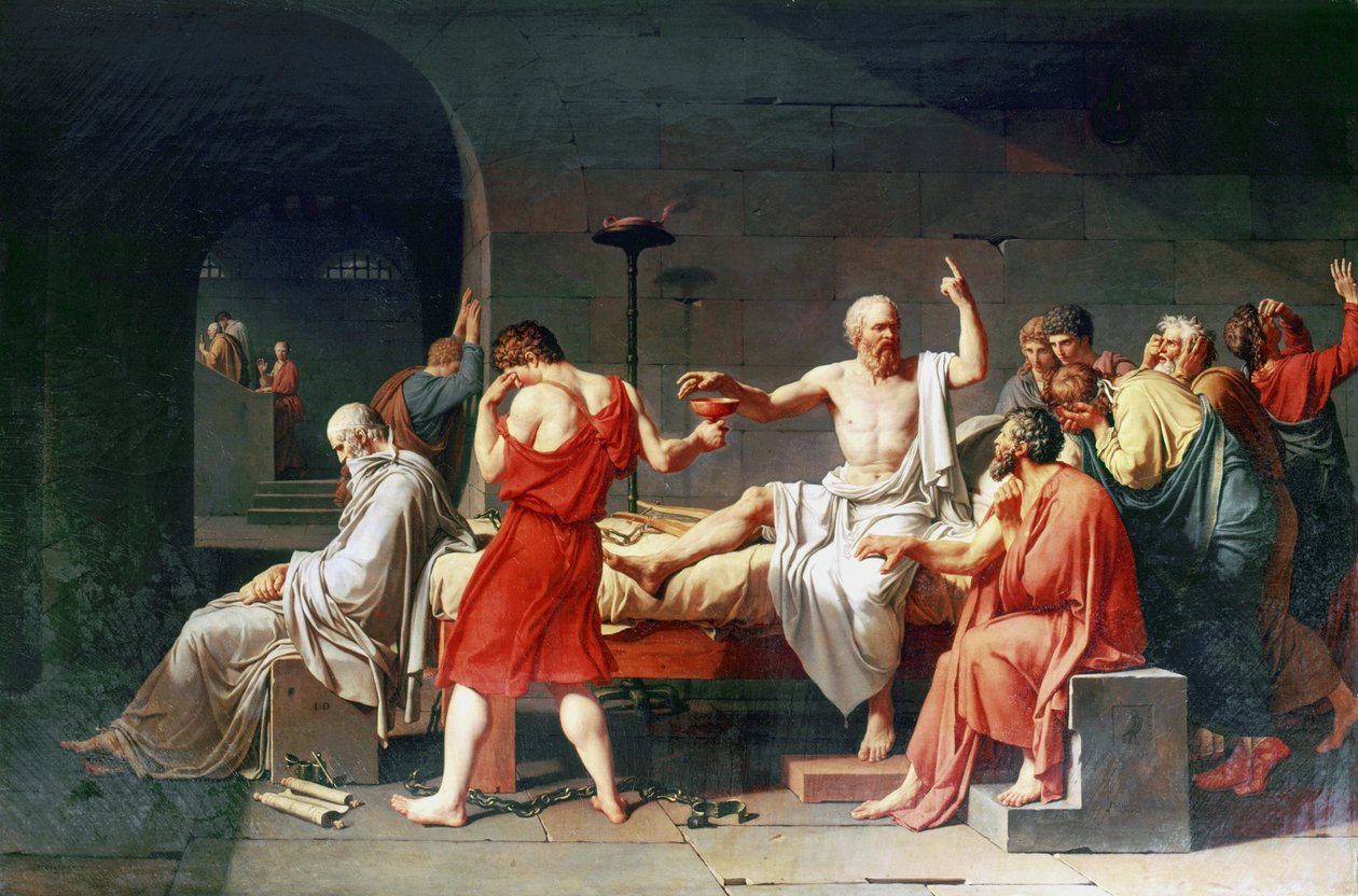 Smrt Sokrata, 4. století před naším letopočtem, 1787 od Jacques Louis David