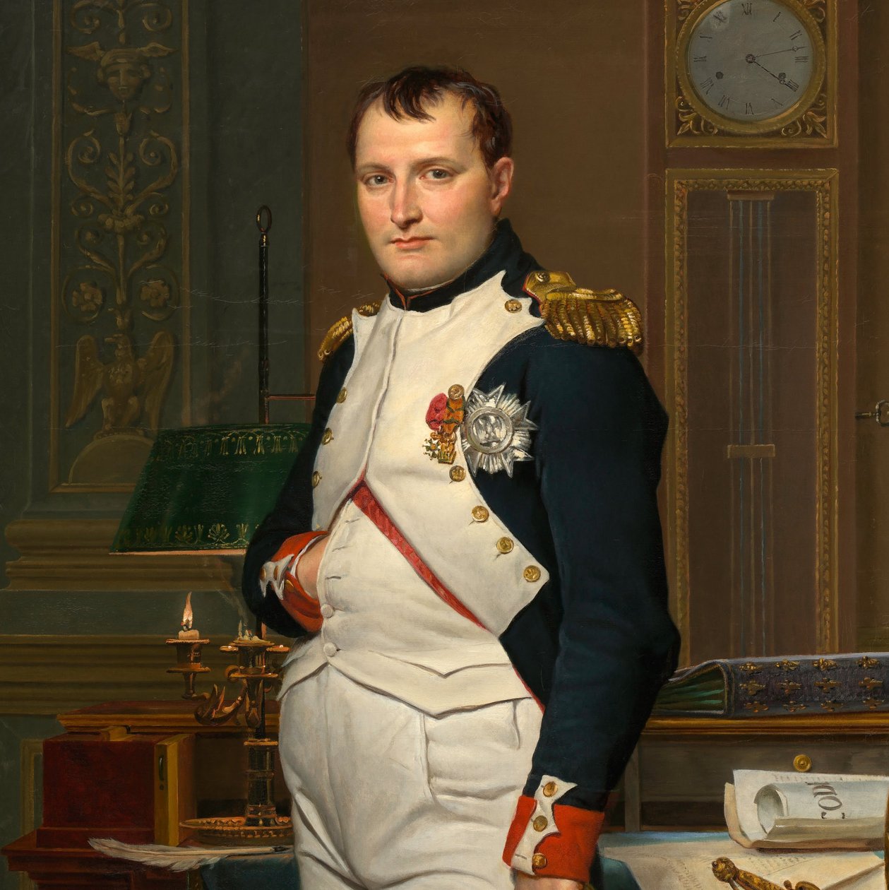 Císař Napoleon ve své pracovně v Tuileriích

"

" od Jacques Louis David