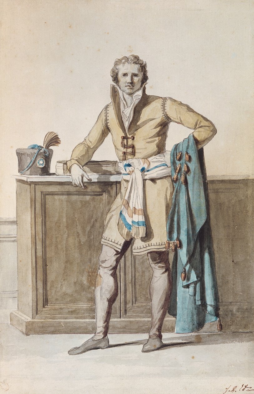 Francouzský občan (pero, inkoust a akvarel na papíře) od Jacques Louis David