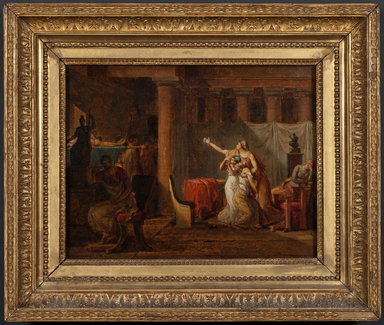 Liktoři vracejí Brutovi těla jeho synů. Studie od Jacques Louis David