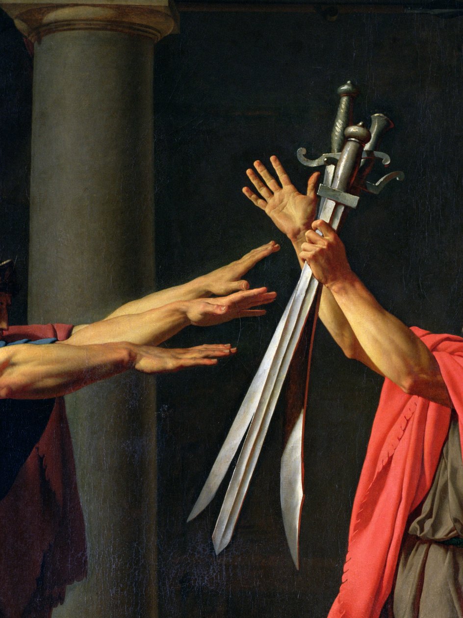 Přísaha Horatii, 1784 detail olej na plátně z roku 2290 od Jacques Louis David