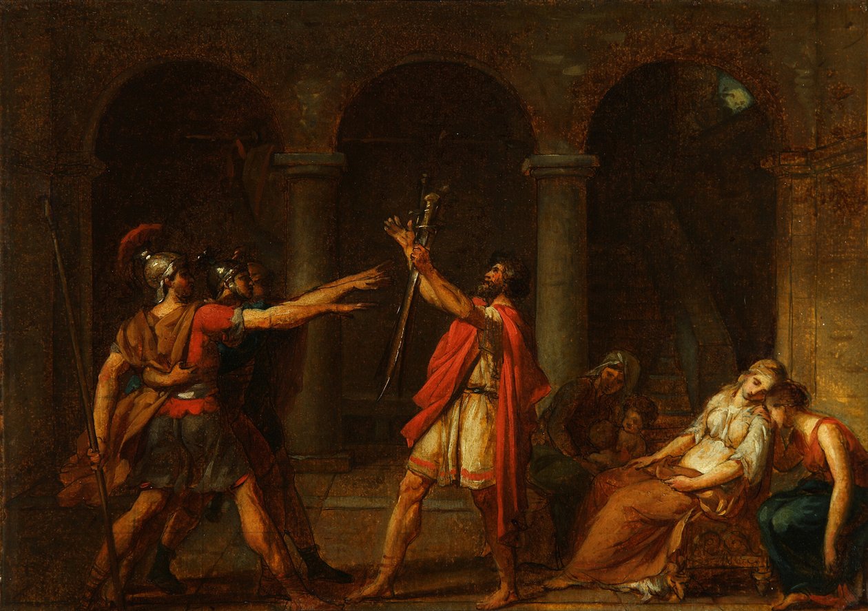 Přísaha studie Horatii, 1784 od Jacques Louis David