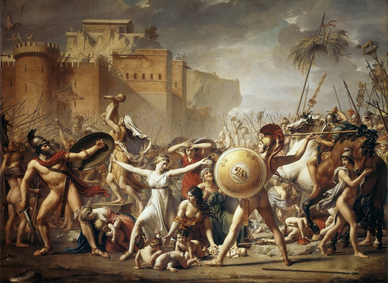 Znásilnění sabinských žen od Jacques Louis David