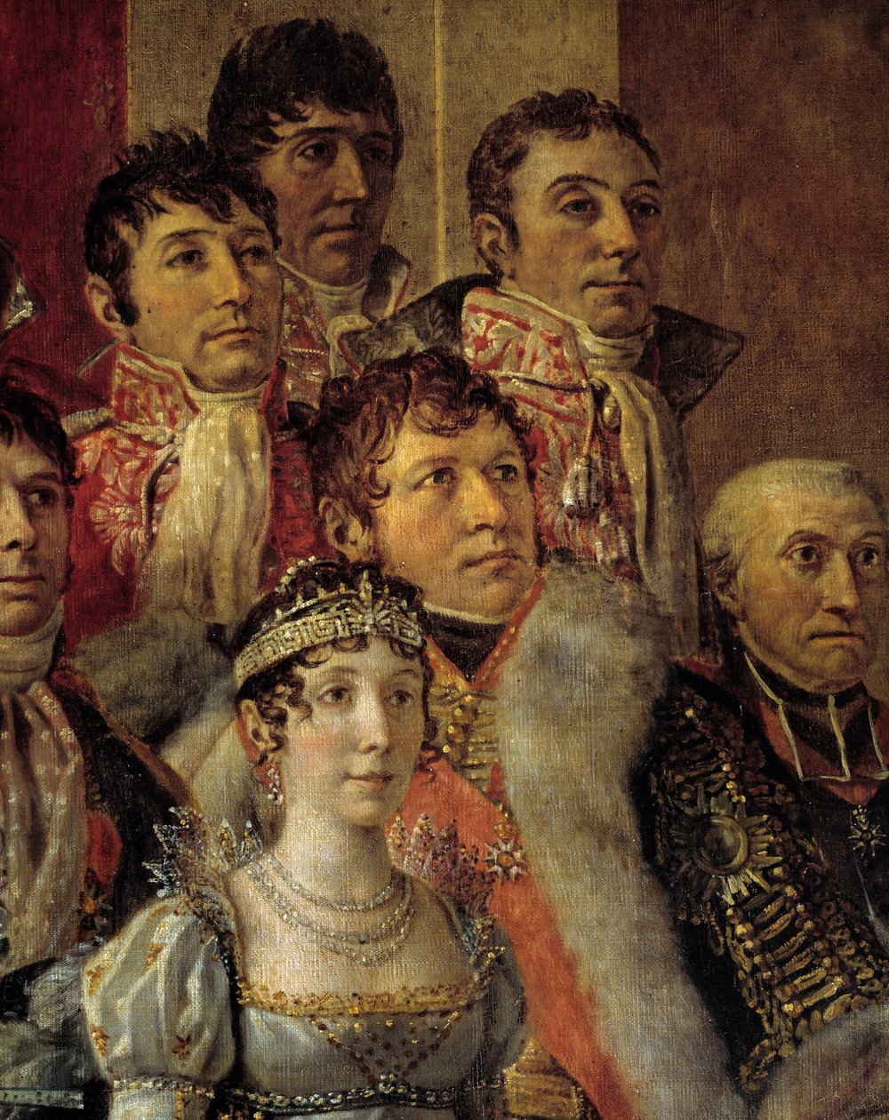 Napoleonův obřad. Detail zobrazující Marie-Julie Clary (manželka Josepha Bonaparta od Jacques Louis David