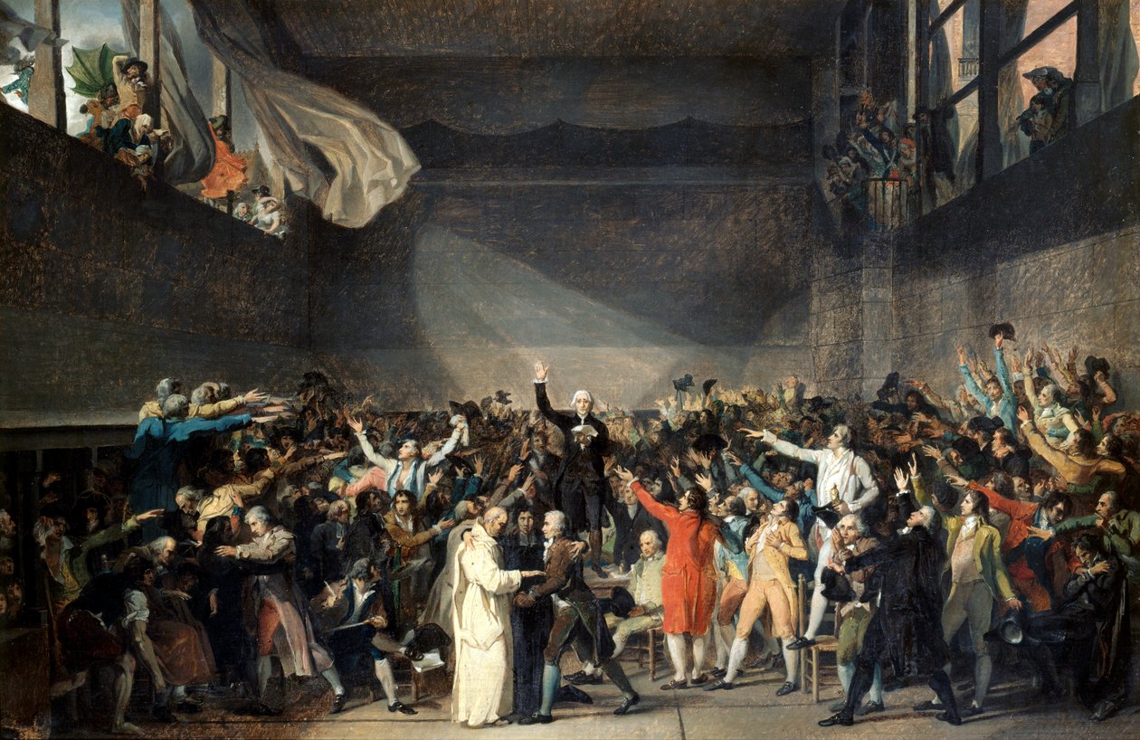 Přísaha na tenisovém kurtu, 20. června 1789 od Jacques Louis David