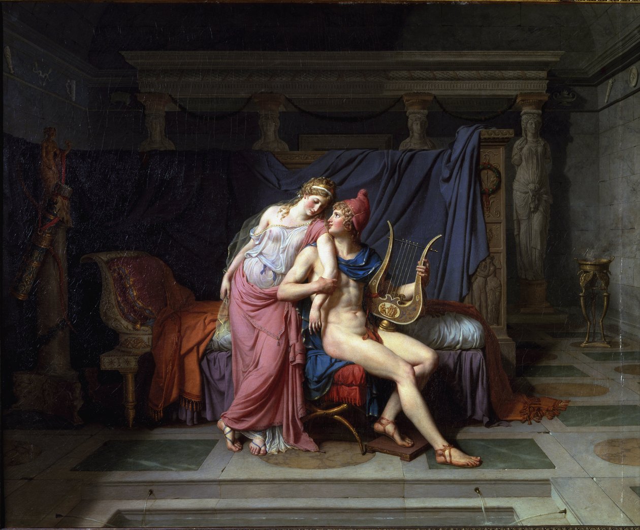 Lásky Paříže a Heleny - Olej na plátně od Jacques Louis David